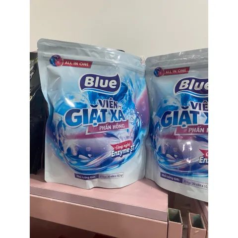 Viên giặt xả Blue – Phấn Hồng (All In One), quy cách 30 viên x 10,5 g (315 g).