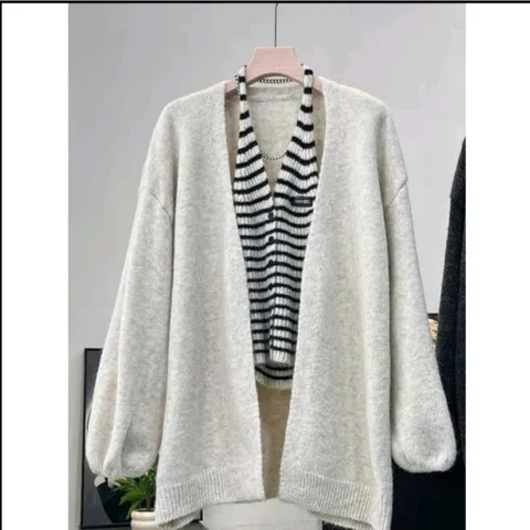 Set len yếm MM, áo len yếm mix áo len cadidan khoác ngoài hàng QC