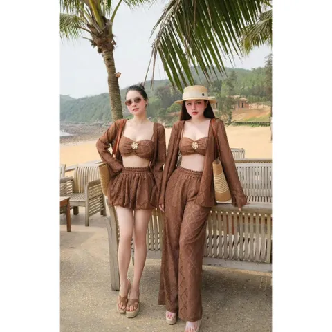 (BKN002) Set ren 3 món 2 dáng thích hợp đi biển đi du lịch, dành cho nữ sang chảnh