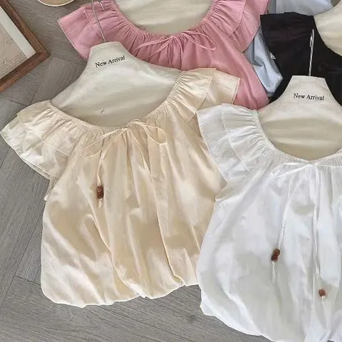 (AP005) Áo trễ vai cánh tiên có dây buộc form vừa người