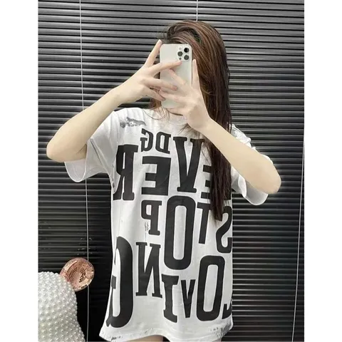 (B003) Bộ cộc unisex nam nữ Never - DSQ, áo phông in chữ Never mix quần đùi gió 2 lớp in chữ DSQ chéo