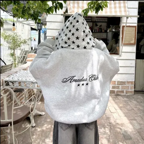 Áo khoác hoodie unisex nam nữ nỉ tàu (Nỉ Bông Mỏng) in họa tiết Amadus mũ sao
