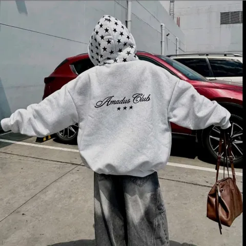Áo khoác hoodie unisex nam nữ nỉ tàu (Nỉ Bông Mỏng) in họa tiết Amadus mũ sao