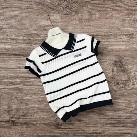 (LC002) áo polo len mongtoghi MM phối tay bèo 2 tầng, áo len QC siêu xinh