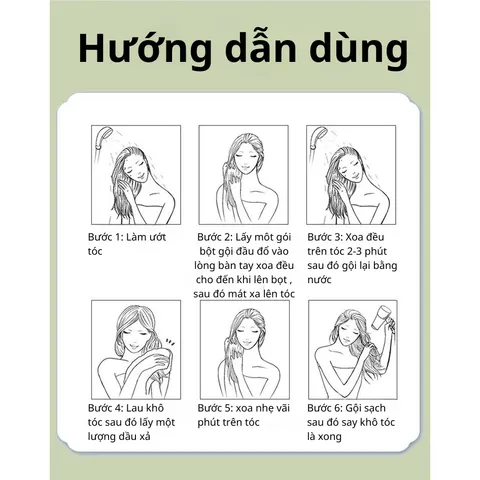 [5g*10 gói/Hộp] Bột gội đầu thảo dược  thủ ô nuôi dưỡng da đầu giúp mái tóc cắc khỏe hơn
