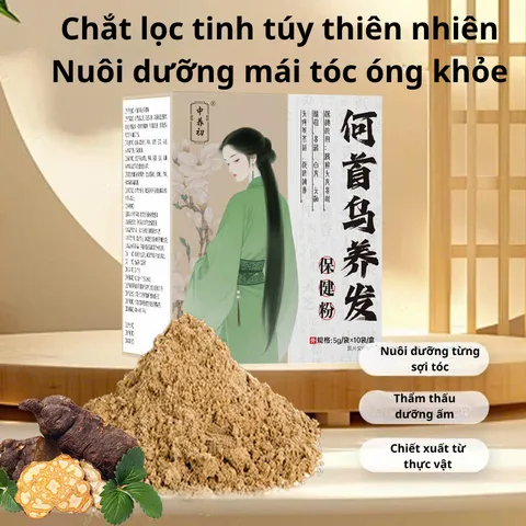 [5g*10 gói/Hộp] Bột gội đầu thảo dược  thủ ô nuôi dưỡng da đầu giúp mái tóc cắc khỏe hơn
