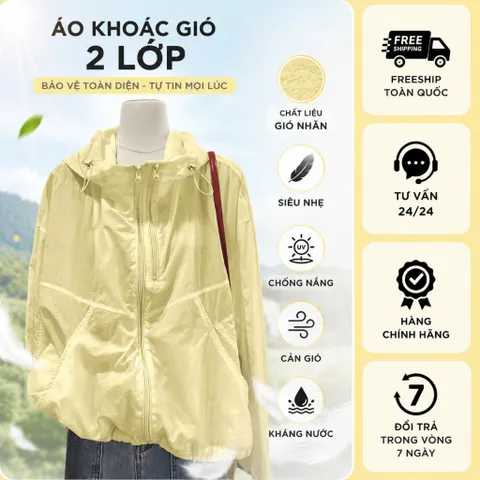 [ New Arrivals ] Áo Khoác Gió Nữ HOTTREND 2026 Chất Liệu Gió Nhăn Siêu Nhẹ Chống Nắng Cản Gió Trượt Nước Hiệu Quả