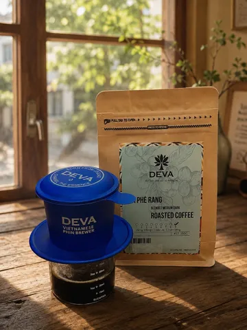 Cà Phê Sạch Blend số 9 (10A90R) - 250g Rang Mộc Loại Hạt DEVA COFFEE