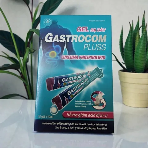 Gel Dạ Dày Gastrocom Pluss Hộp 15 Gói - Giảm Acid Dịch Vị, Giảm Đau Thượng Vị, Trào Ngược Dạ Dày