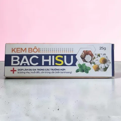 Kem Bôi Da Bạc Hisu Chiết Xuất Thảo Dược Hỗ Trợ Làm Dịu Da Mẩn Đỏ Khó Chịu Tuýp 25g