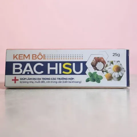 Kem Bôi Da Bạc Hisu Chiết Xuất Thảo Dược Hỗ Trợ Làm Dịu Da Mẩn Đỏ Khó Chịu Tuýp 25g