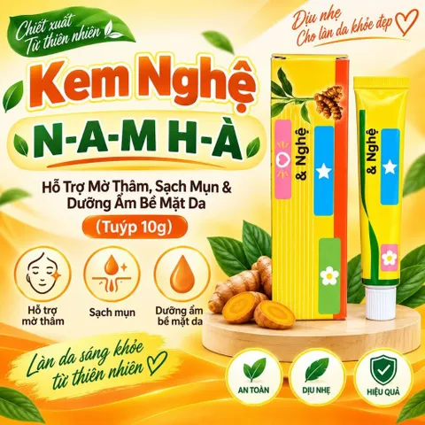 Kem Bôi Tinh Chất Nghệ NH Hỗ Trợ Làm Dịu Da Mờ Thâm Mịn Bề Mặt Tuýp 10g