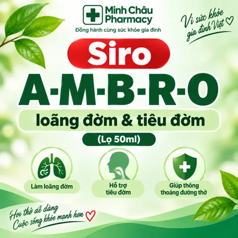 Siro A-M-B-R-O Hỗ Trợ Dịu Mát Cổ Họng & Thông Thoáng Đường Hô Hấp Cho Bé Chai 50ml