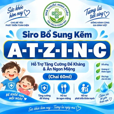 Siro Bổ Sung Kẽm A-T-Z-I-N-C Hỗ Trợ Ăn Ngon & Tăng Đề Kháng Cho Bé Chai 60ml