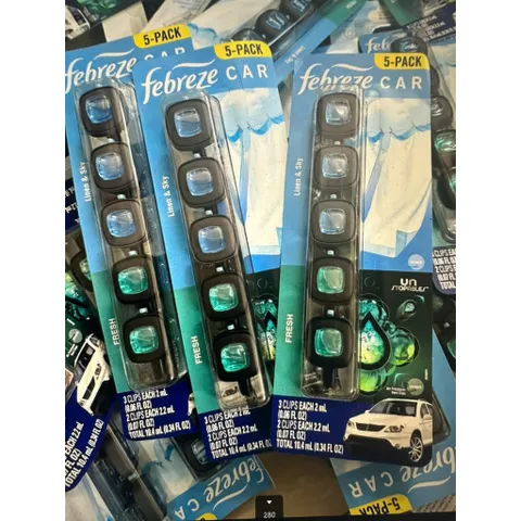 [HÀNG MỸ] Kẹp Khử Mùi Cửa Gió Ô Tô Febreze Car Vent Clips Vỉ 5 Kẹp (Tổng 10.4ml)