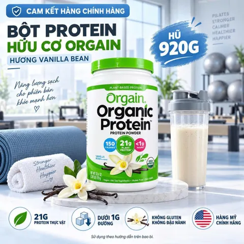 [CHÍNH HÃNG MỸ] Bột Đạm Thực Vật Hữu Cơ Orgain Organic Protein Chuẩn USDA (920g - 1200g - 1240g)