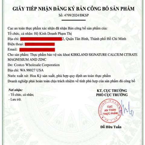 Canxi Zinc Kirkland 500 viên uống bổ xung Calcium Citrate Magnesium and kẽm