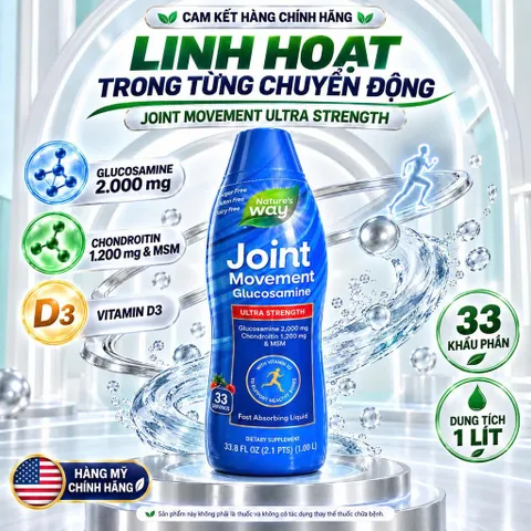 [HÀNG MỸ] Siro Bổ Khớp Nature's Way Joint Movement Glucosamine Dạng Nước 1000ml