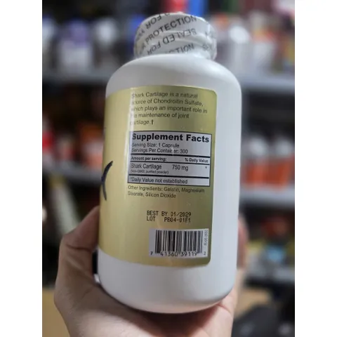 [HÀNG MỸ] Viên Uống Bổ Khớp Sụn Vi Cá Mập Shark Cartilage 750mg (Hộp 300 Viên)
