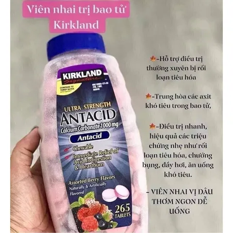 Kẹo kirkland antacid 265 viên CHÍNH HÃNG CỦA MỸ