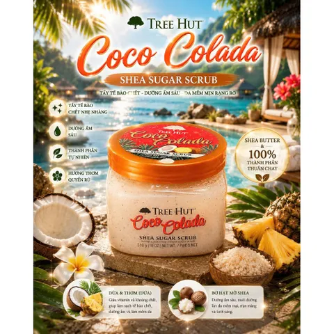 Tẩy Da Chết Cơ Thể Tree Hut Shea Sugar Scrub (510g) - Dưỡng Ẩm Sâu & Mềm Mịn Rạng Rỡ