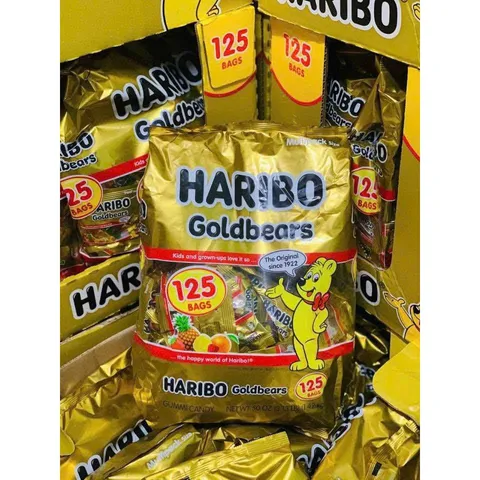 NGUYÊN BỊCH LỚN. DATE XA - Kẹo dẻo gấu HARIBO Goldbears 125 gói mini 1.42 KÝ