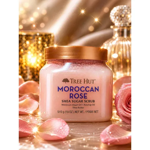 Tẩy Tế Bào Chết Toàn Thân Tree Hut Shea Sugar Scrub Moroccan Rose - 510g