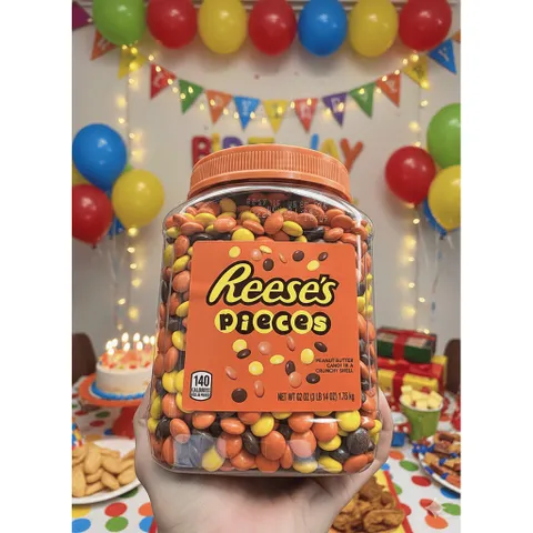 Reese’s Pieces Kẹo Socola Nhân Bơ Đậu Phộng Hũ Lớn 1.75kg Xuất Xứ Mỹ Date Xa
