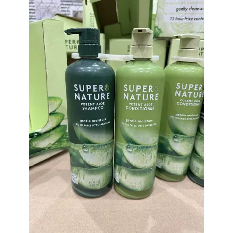[Hàng Mỹ] Cặp Gội Xả Super Nature Potent Aloe 888ml – Giữ Màu Tóc Nhuộm, Phục Hồi Khô Xơ