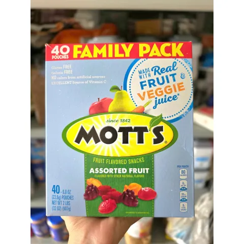 KẸO DẺO TRÁI CÂY MOTT'S MỸ 40 GÓI 907g chính hãng  của mỹ