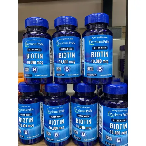 Viên U ống Mọc Tóc Puritan's Pride Biotin 10000 mcg - 50 viên