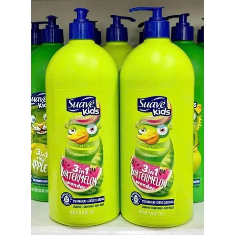 CHAI LỚN 1.18L Sữa Tắm Gội Suave Kids Cho Bé 3 Trong 1 Hương DƯA HẤU 832076