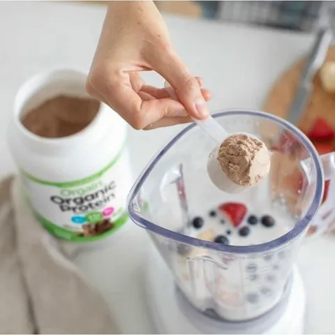 Mẫu mới của Mỹ bột đạm thực vật hữu cơ hương VANI 1200g, 1.24kg Orgain Organic Protein Plant Based Protein Powder