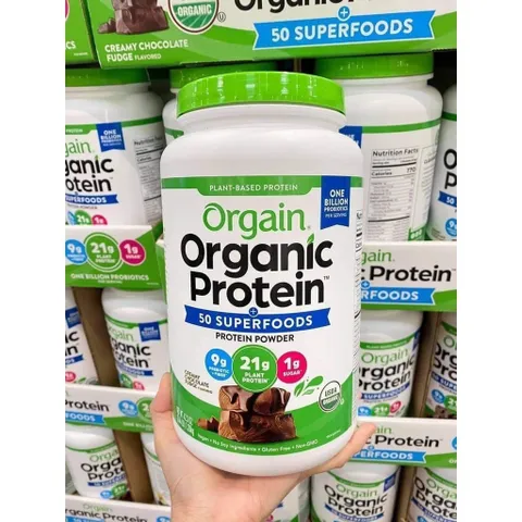 Mẫu mới của Mỹ bột đạm thực vật hữu cơ hương VANI 1200g, 1.24kg Orgain Organic Protein Plant Based Protein Powder