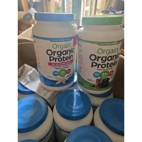Mẫu mới của Mỹ bột đạm thực vật hữu cơ hương VANI 1200g, 1.24kg Orgain Organic Protein Plant Based Protein Powder