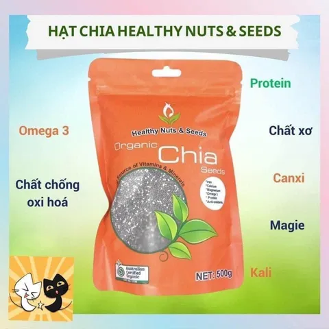 Hạt chia Úc hữu cơ Healthy Food Organic Chia Seed Orange 500g