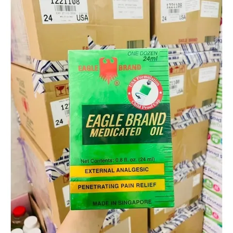 1 chai Dầu gió con ó Eagle Brand 2 nắp thị trường MỸ - Made in Singapore (Đọc kỹ mô tả khi mua hàng)