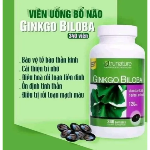 Viên Uốn g Bổ Não Trunature Ginkgo Biloba 120mg 340 Viên. date 2027