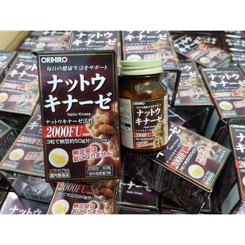 Viên Natto Kinase 2000FU Orihiro Hộp 60 Viên Nhật Bản chính hãng