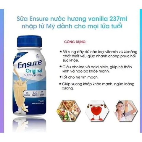 2 chai Sữa Ensure nước hương Vani Ensure Original Vanilla của Mỹ date 11 /2025