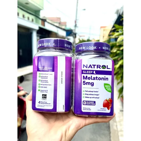 Hàng Mỹ Date 6/2025 Kẹọ Dẻo Giúp Ngủ Ngon Natrol Melatonin 5 Mg Sleep 180 Viên Vị Dâu
