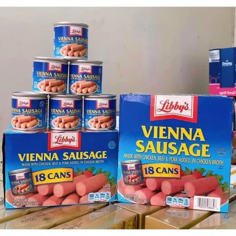 NGUYÊN  Thùng Xúc Xích Libby Vienna Sausage Của Mỹ 130g/lon THÙNG CÓ 18 LON