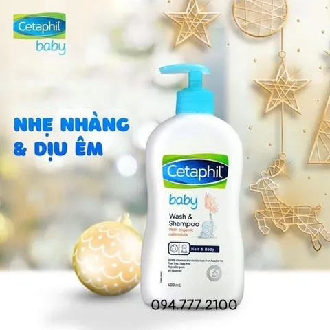 mẫu mới Sữa tắm gội dịu nhẹ cho Bé Cetaphill chai 400ml