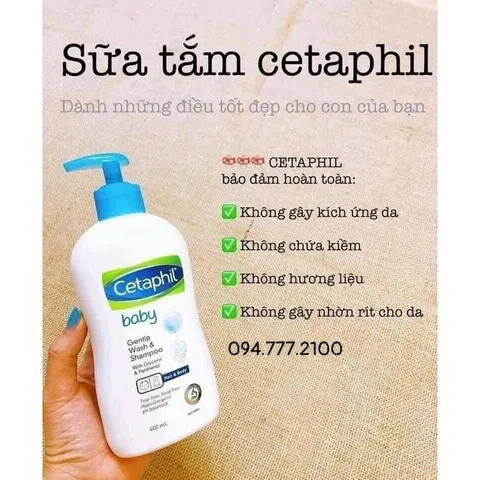 mẫu mới Sữa tắm gội dịu nhẹ cho Bé Cetaphill chai 400ml