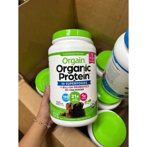 Mẫu mới CỦA MỸ Bột đạm thực vật hữu cơ socola 1200g, 1.2kg Orgain Organic Protein Plant Based Protein Powder chocolate