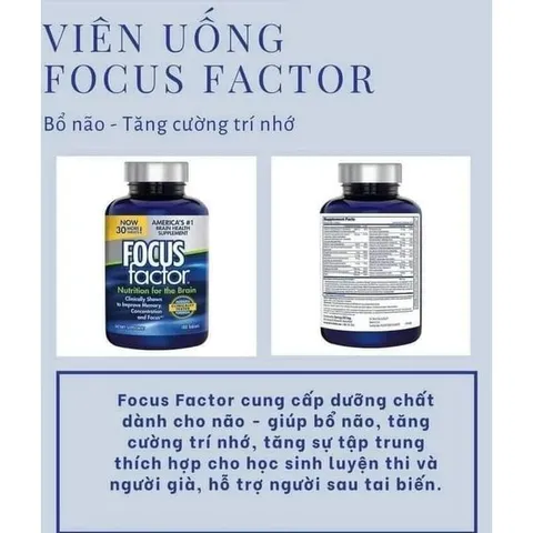Bổ Não focus factor nutrition for the brain 180 viên Mỹ 2027