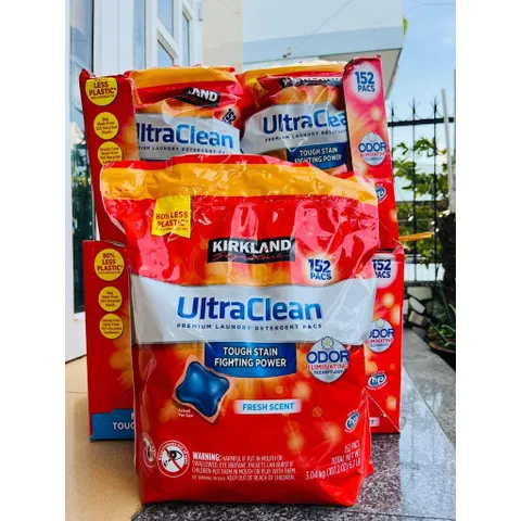 Túi Viên giặt Kirkland Ultra Clean 152 viên 3.04kg của Mỹ MẪU MỚI