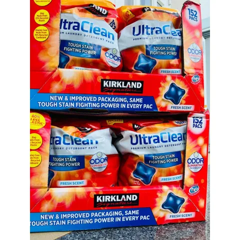 Túi Viên giặt Kirkland Ultra Clean 152 viên 3.04kg của Mỹ MẪU MỚI