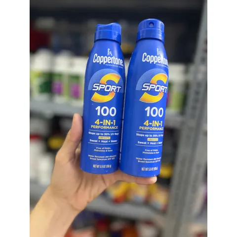 Xịt chống nắng Coppertone Sport Sunscreen Spray, SPF 100 - 156g