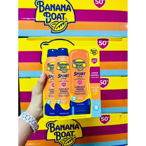 Hàng Mỹ nguyên set (như hình ) Xịt chống nắng Banana Boat chính hãng Mỹ